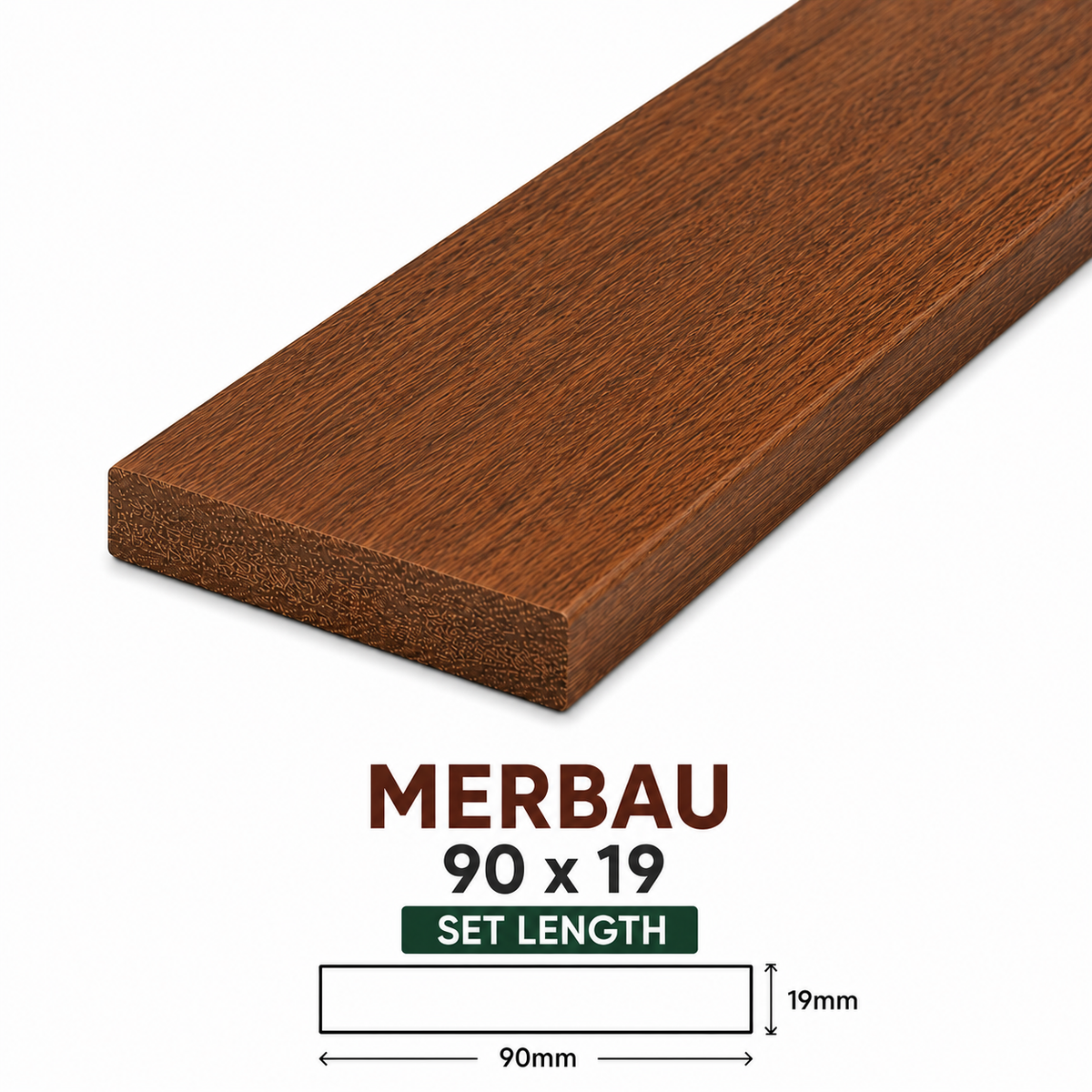 Merbau Decking 90x19 Set Length