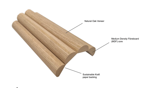 American Oak Veneer Half Round