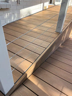 EVERTEX Essence Gold Teak PVC decking on deck steps