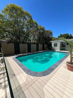 EVERTEX Essence Moon Mist PVC decking around a swimming pool