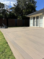 EVERTEX Pioneer PVC decking on a low backyard deck