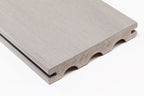 EVERTEX Pioneer PVC decking board in Silver Grey showing the lightweight scalloped underside