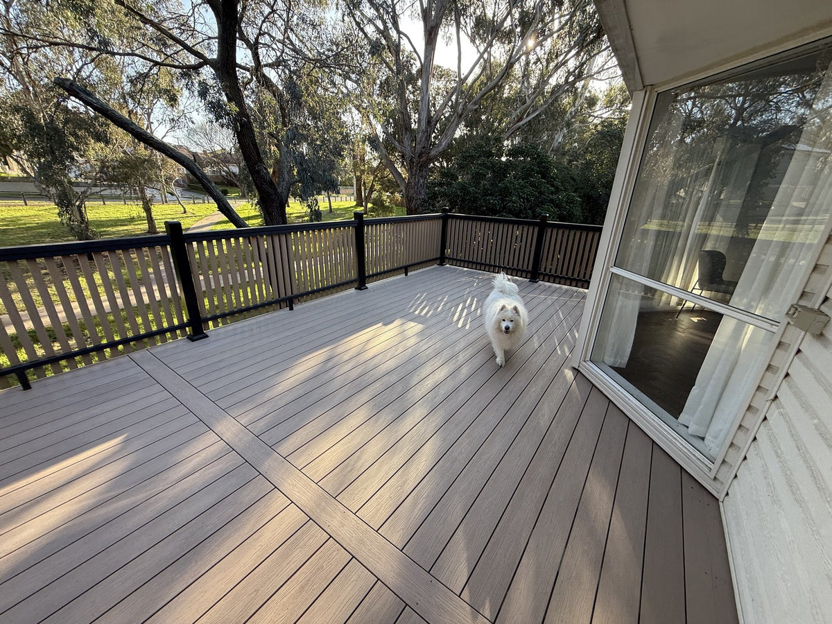 EVERTEX Pioneer PVC decking on a raised verandah deck