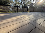 EVERTEX Pioneer PVC decking on a verandah with a picture-frame border