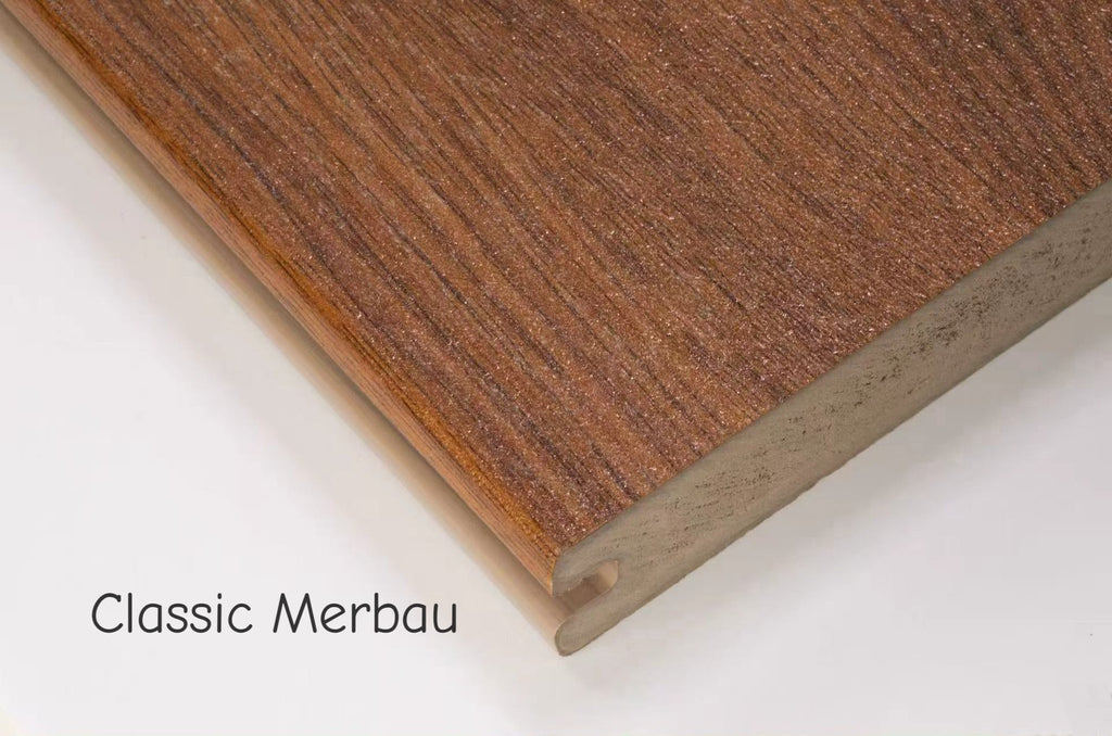 EVERTEX VIVID PVC decking board in Classic Merbau