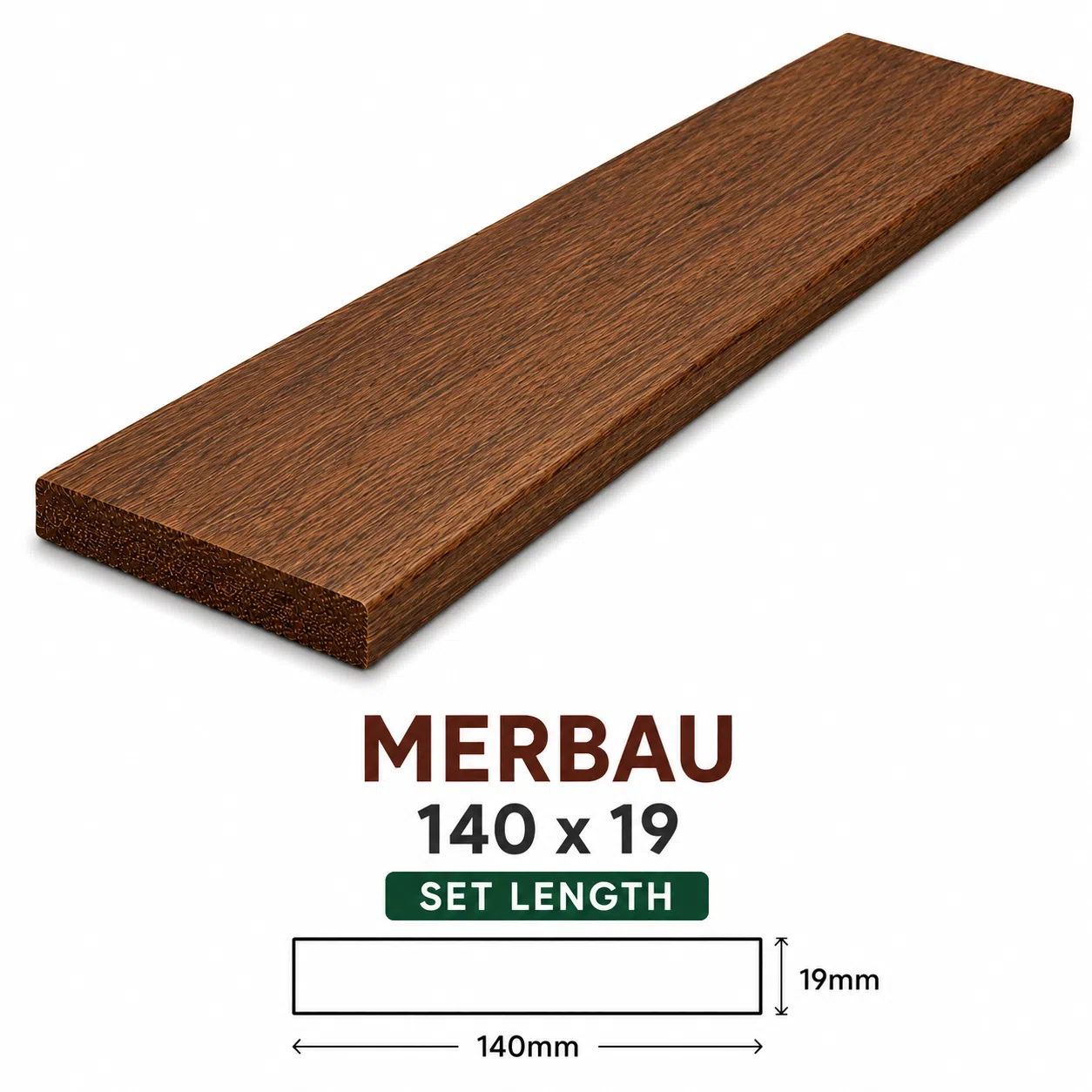 Merbau Decking 140 x19 Set Length