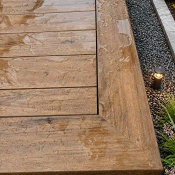 EVERTEX VIVID Classic Merbau PVC decking with a picture-frame edge